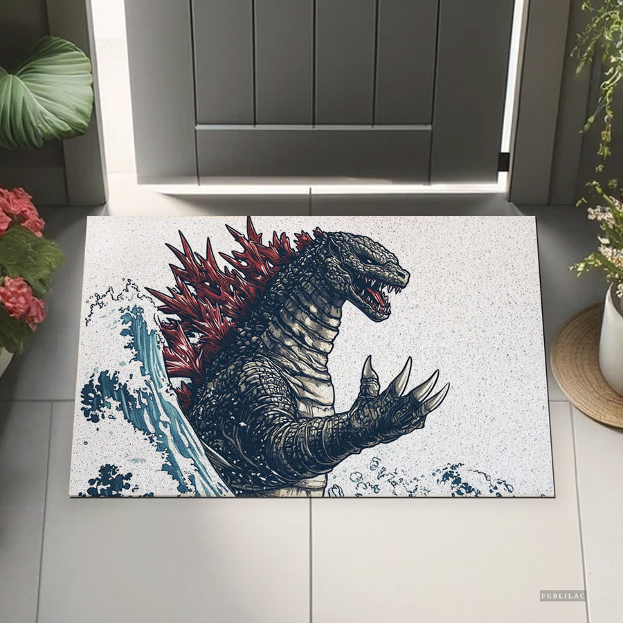 Feblilac Japanese Wave Monster PVC Coil Door Mat - view 4