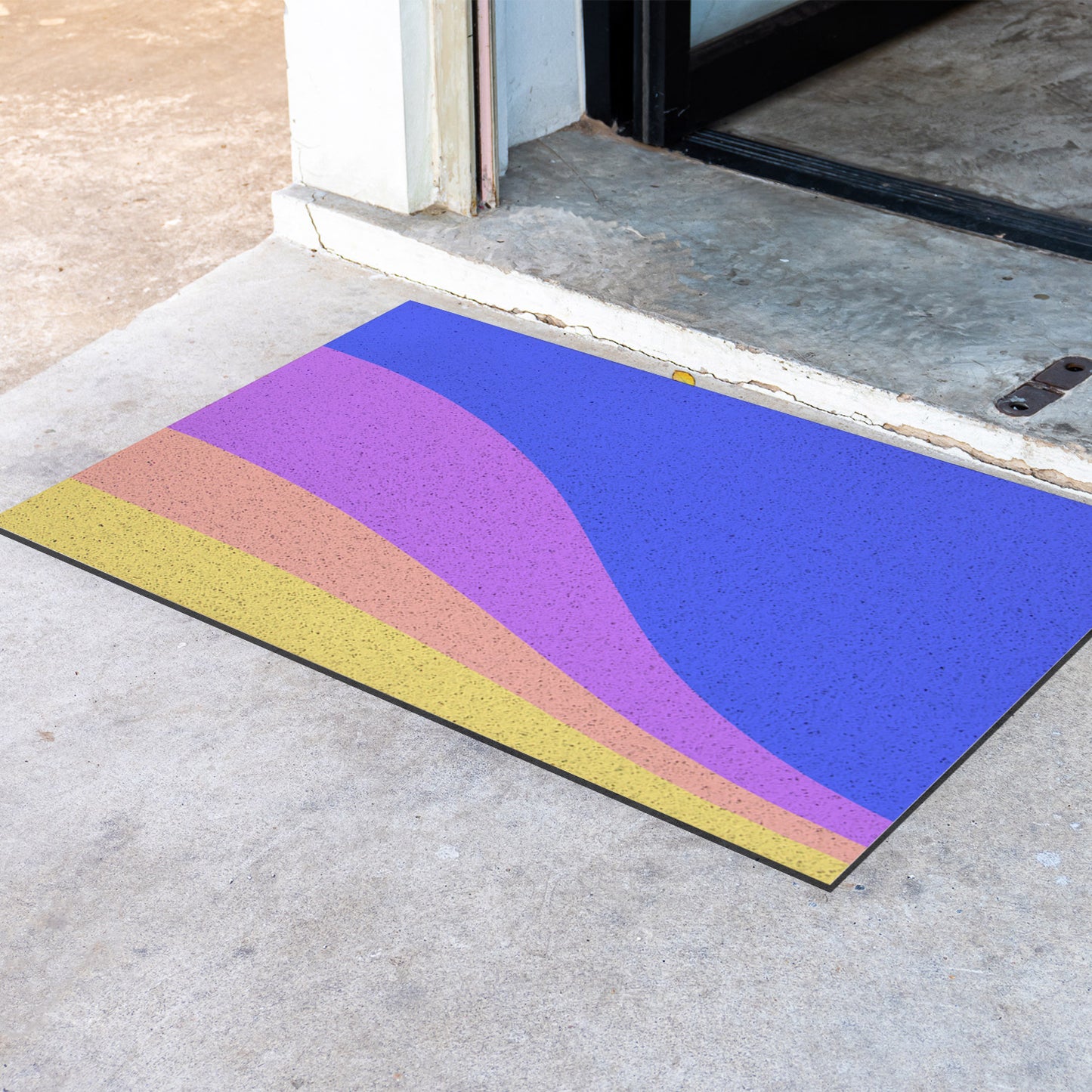 Feblilac Blue Purple Mountain PVC Coil Door Mat