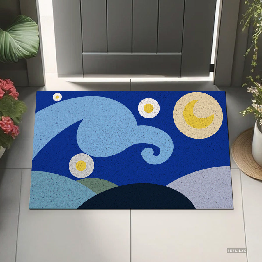Feblilac Simple Strokes of Starry Sky PVC Coil Door Mat - view 3