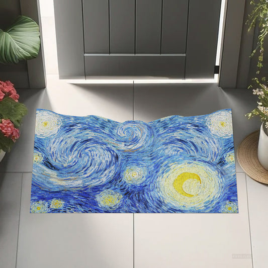 Feblilac Van Gogh Irregular Starry Sky PVC Coil Door Mat