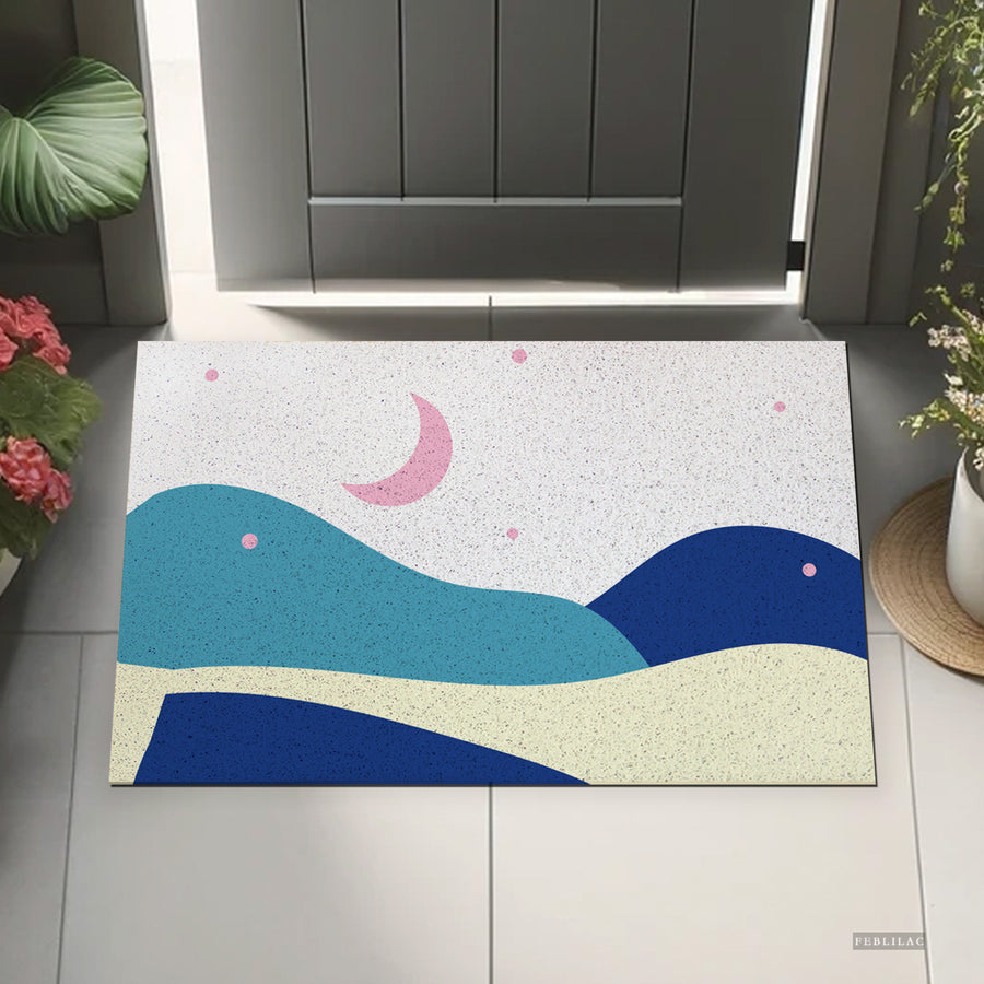 Feblilac Blue Pink Night Starry Sky PVC Coil Door Mat - view 3
