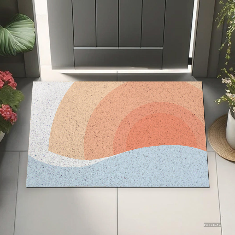 Feblilac Pink Gradient Sun Rising PVC Coil Door Mat - view 3