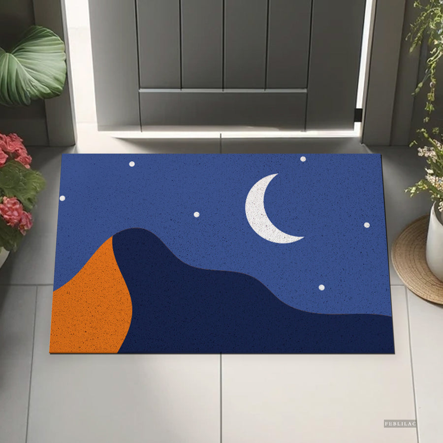 Feblilac Stars Moon and Mountains PVC Coil Door Mat - view 2
