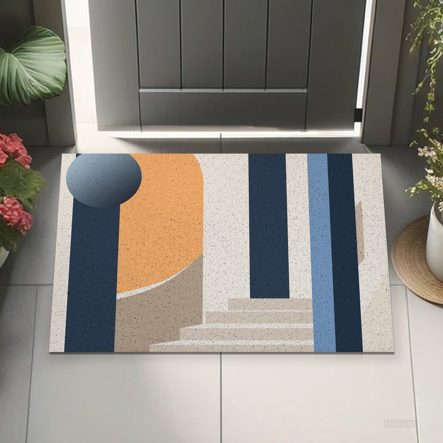 Feblilac Modern Simple Staircase PVC Coil Door Mat