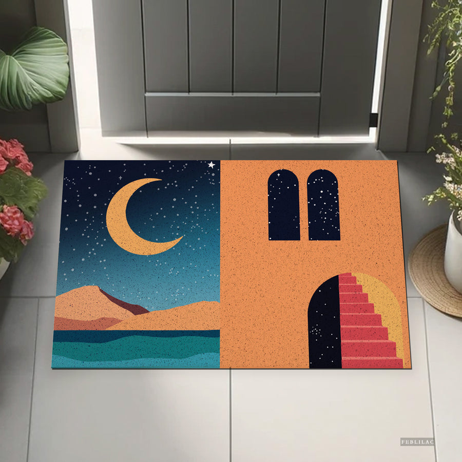 Feblilac Simple Style House Mountains PVC Coil Door Mat - view 4