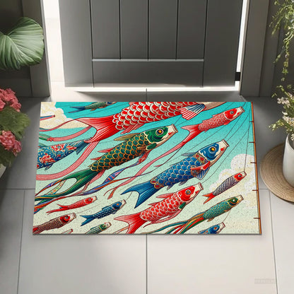 Feblilac Flying Koi Complex Version PVC Coil Door Mat