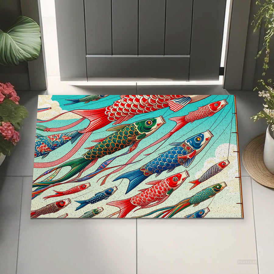 Feblilac Flying Koi Complex Version PVC Coil Door Mat - view 4