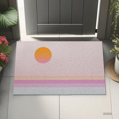 Feblilac Pink Ocean Sunset PVC Coil Door Mat