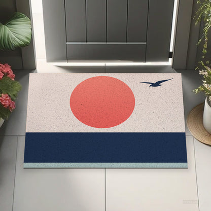 Feblilac Seagull Sunset Blue Tide PVC Coil Door Mat