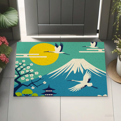 Feblilac Mount Fuji Crane PVC Coil Door Mat