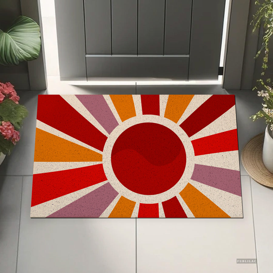Feblilac Sun Rays Shining PVC Coil Door Mat - view 3