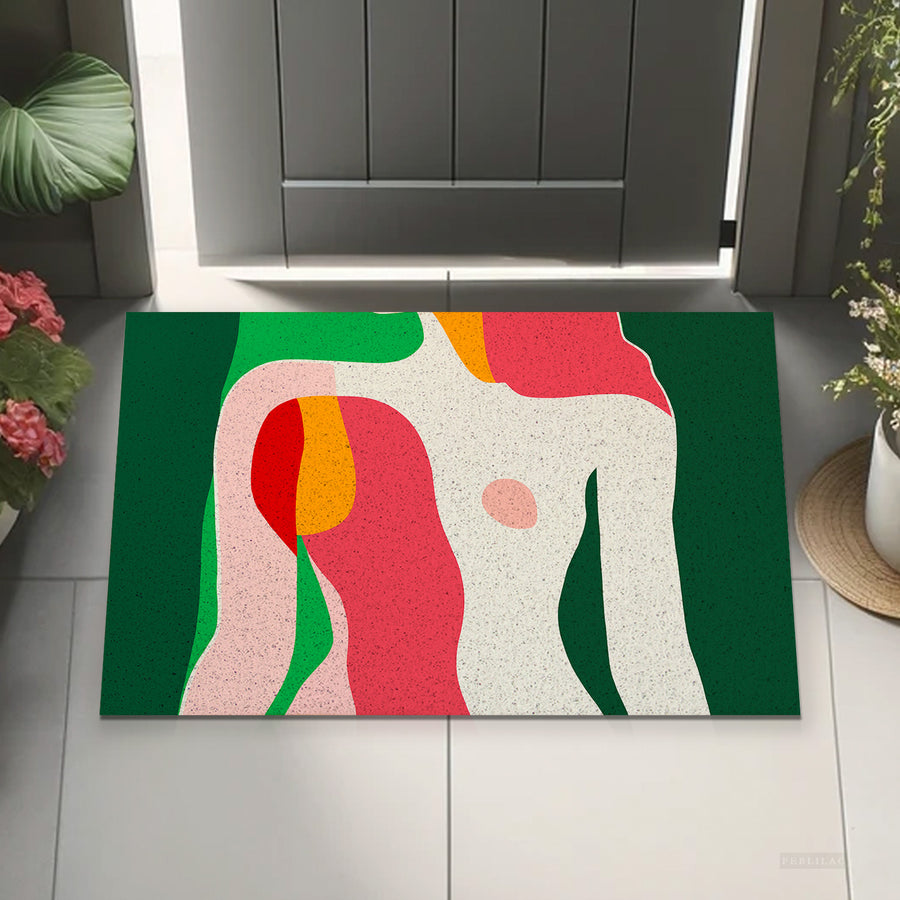 Feblilac Modern Abstract Woman PVC Coil Door Mat - view 4