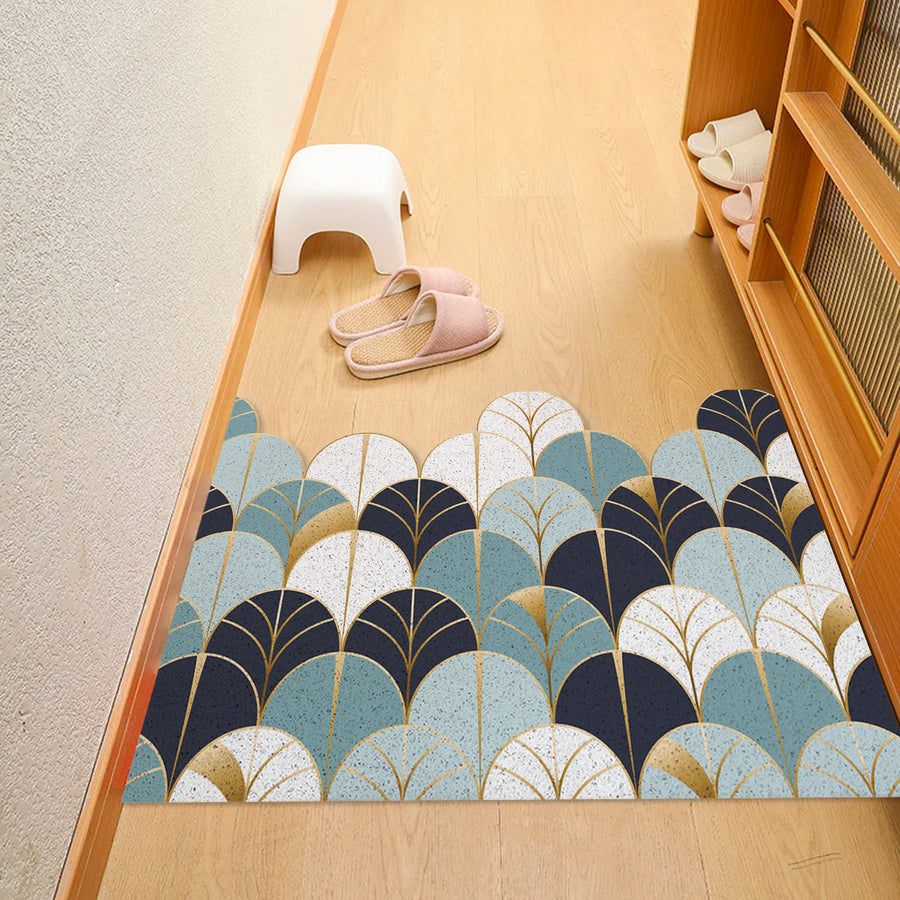 PVC Cutting Welcome Abstract Leaves Mats for Front Door Entrance Door - Feblilac® Mat