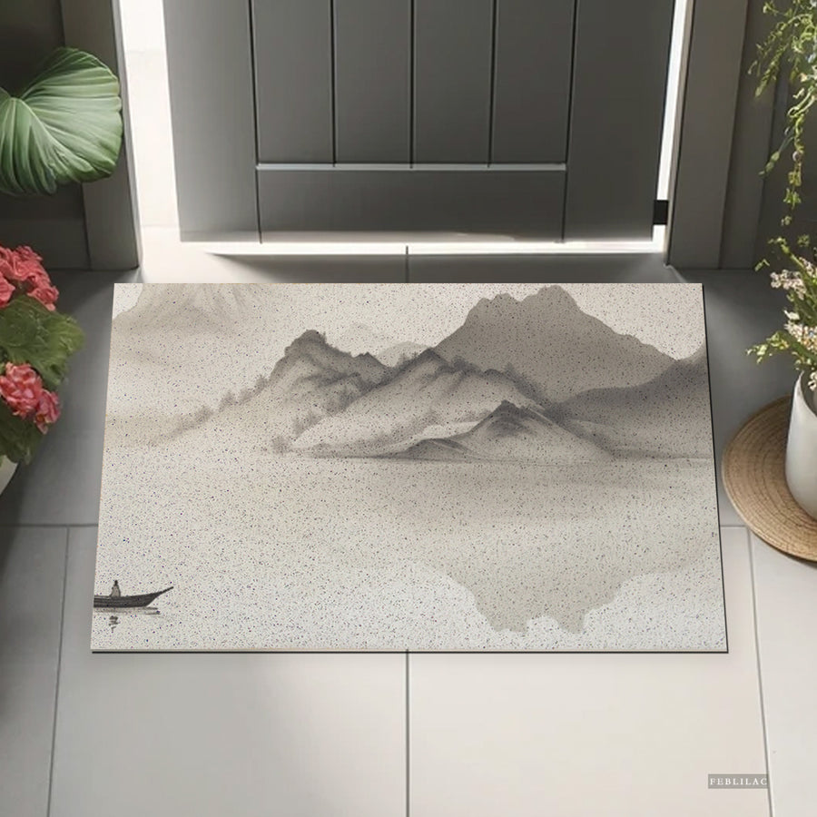 Feblilac Boat Landscape PVC Coil Door Mat