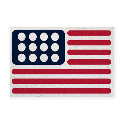 Feblilac American Flag Lego Version PVC Coil Door Mat