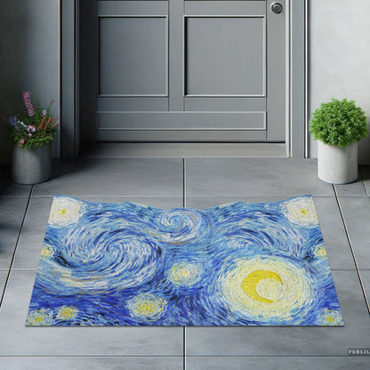 Feblilac Van Gogh Irregular Starry Sky PVC Coil Door Mat