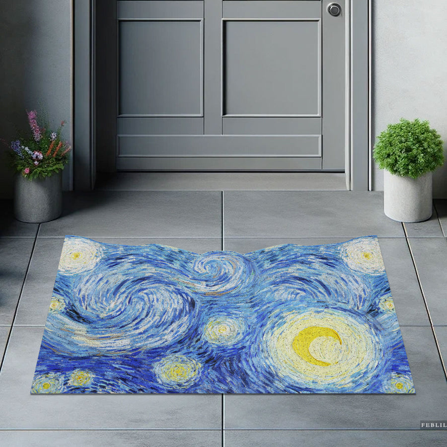 Feblilac Van Gogh Irregular Starry Sky PVC Coil Door Mat - view 2