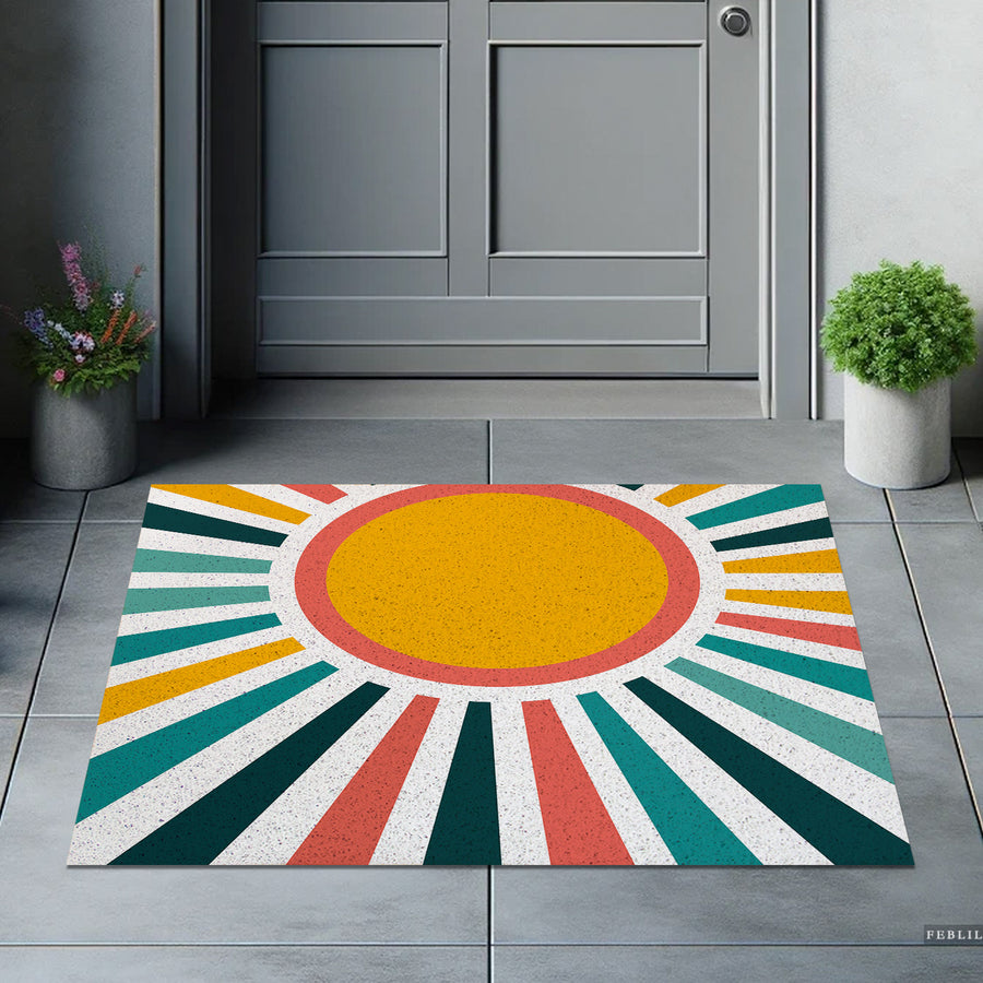 Feblilac Colorful Sun Rays PVC Coil Door Mat - view 2