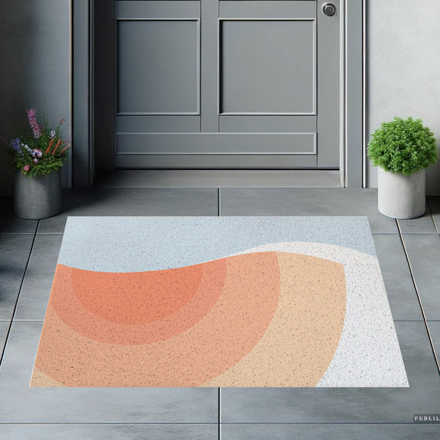 Feblilac Pink Gradient Sun Rising PVC Coil Door Mat - view 4
