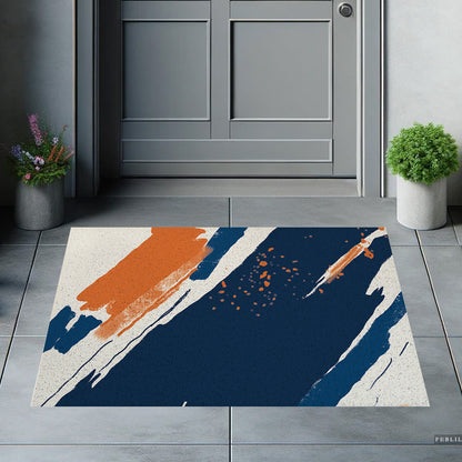 Feblilac Paint Blue Orange PVC Coil Door Mat