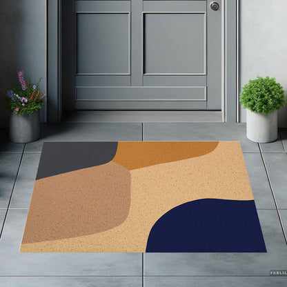 Feblilac Four Color Blocks Modern Abstract PVC Coil Door Mat