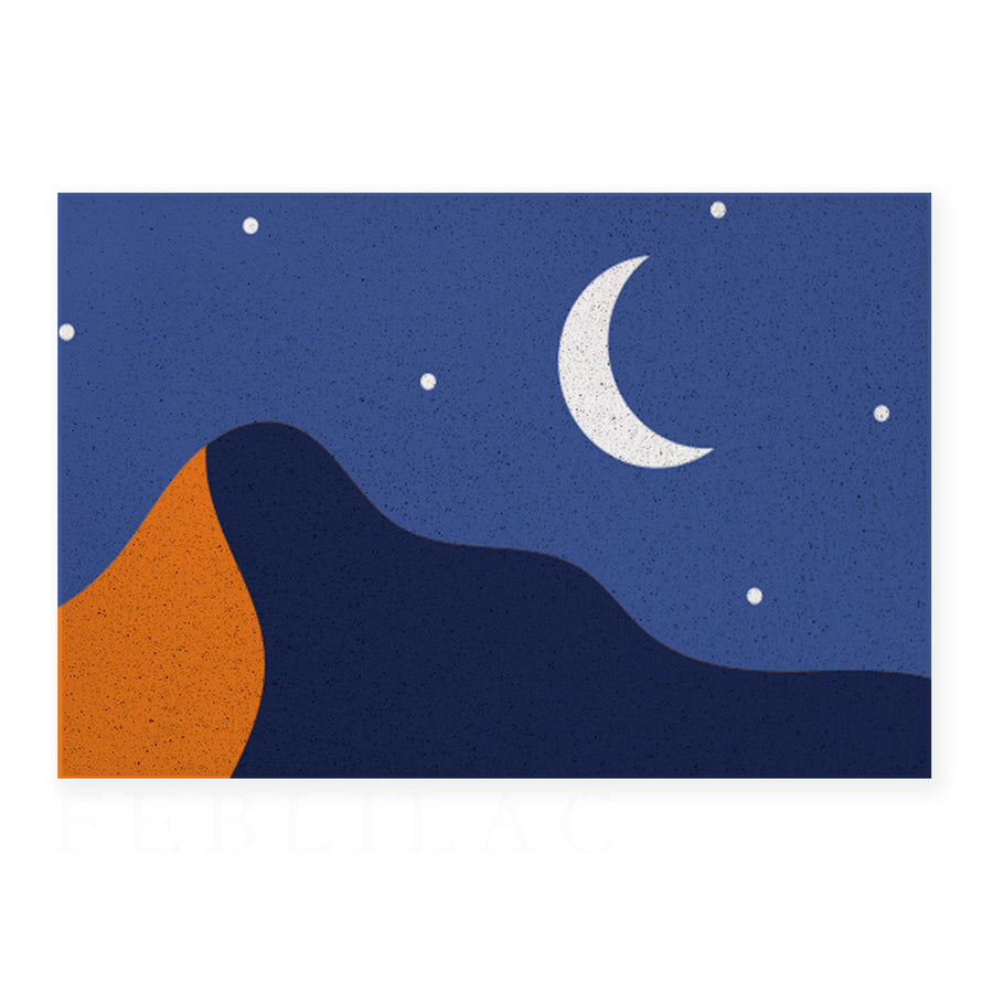 Feblilac Stars Moon and Mountains PVC Coil Door Mat - view 3