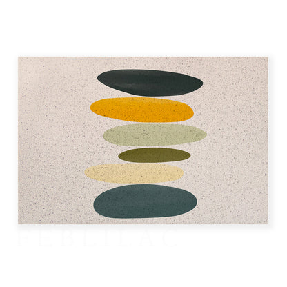 Feblilac Colored Stone Yellow Green PVC Coil Door Mat