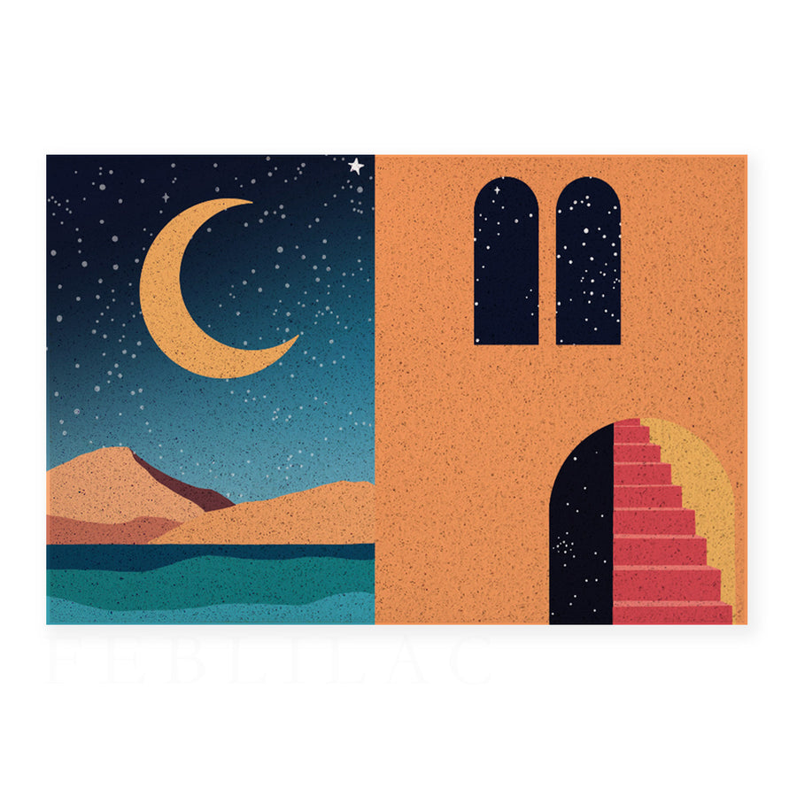 Feblilac Simple Style House Mountains PVC Coil Door Mat - view 2