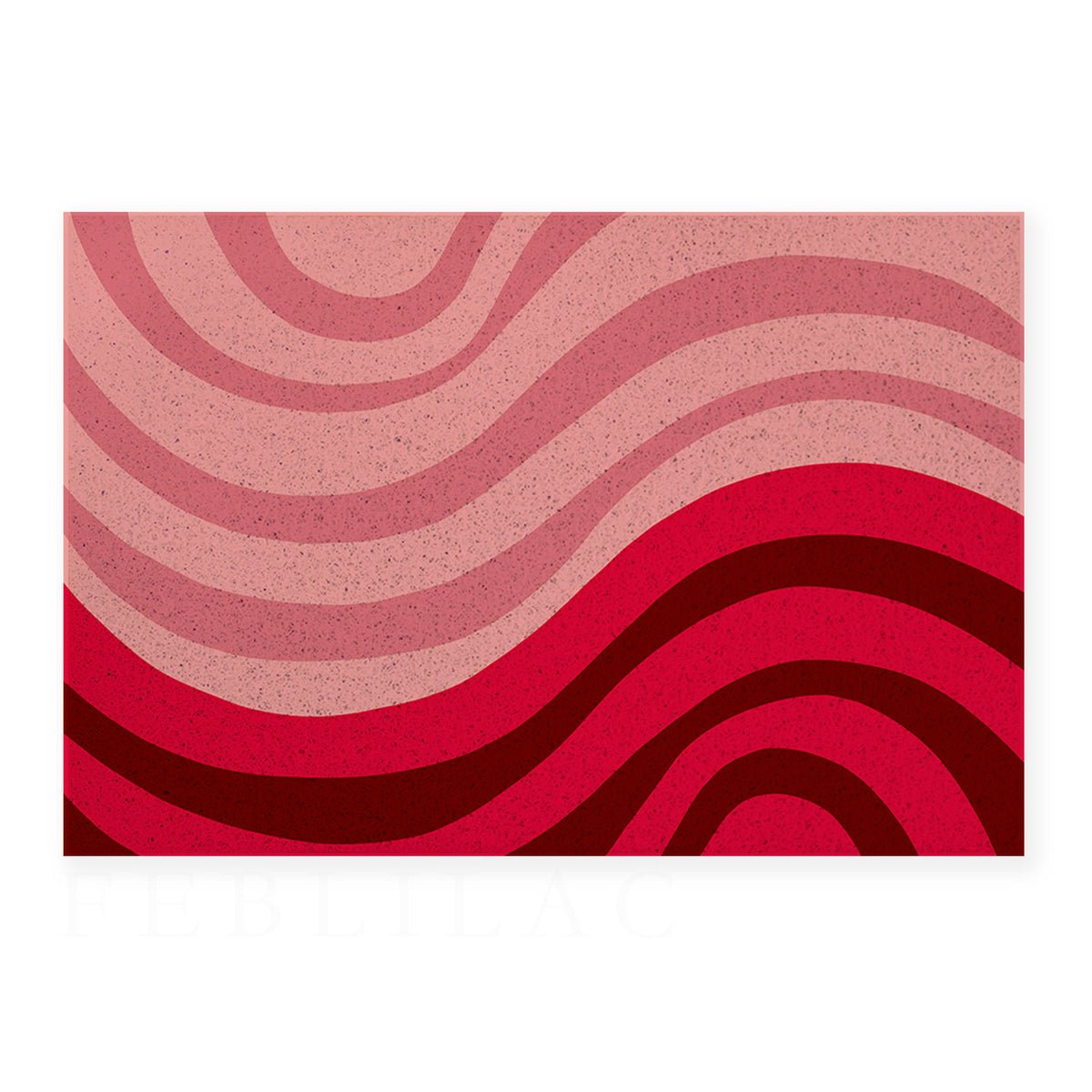 Feblilac Minimal Abstract Curves PVC coil door mat flat lay on a clean white background