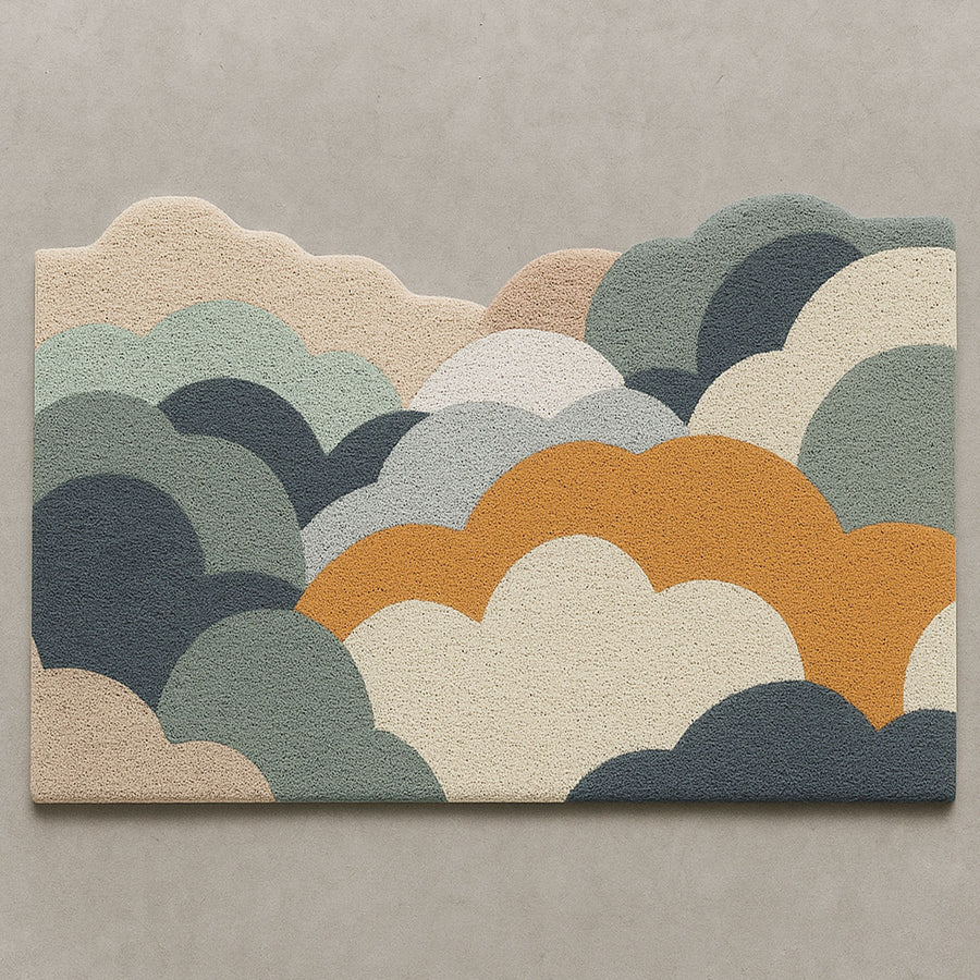 Feblilac Colorful Cloud Silky Loop Door Mat – Non-Slip Outdoor & Indoor Welcome Mat