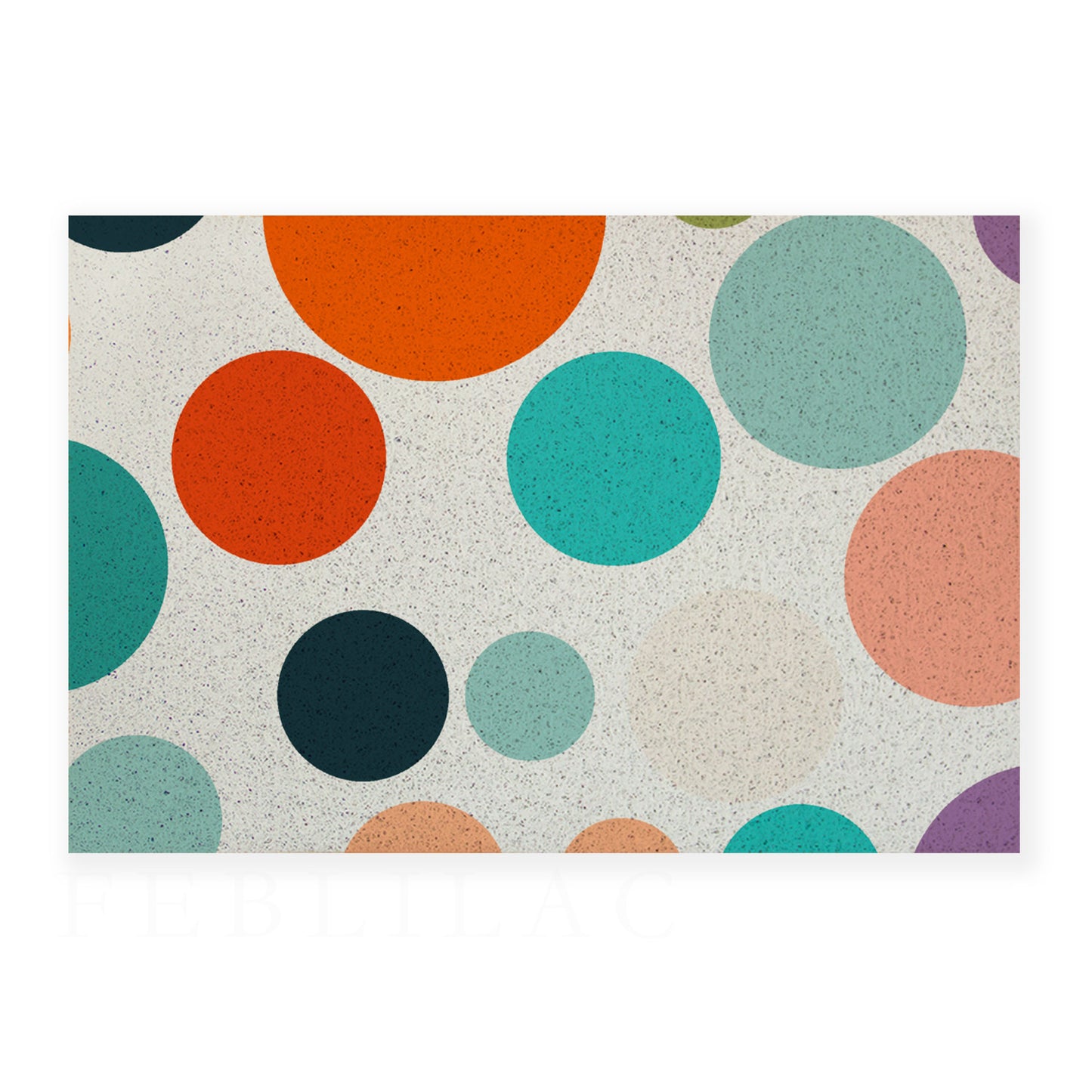 Feblilac Colorful Polka Dots PVC Coil Door Mat