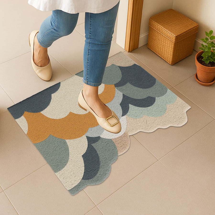 Feblilac Colorful Cloud Silky Loop Door Mat – Non-Slip Outdoor & Indoor Welcome Mat - view 2