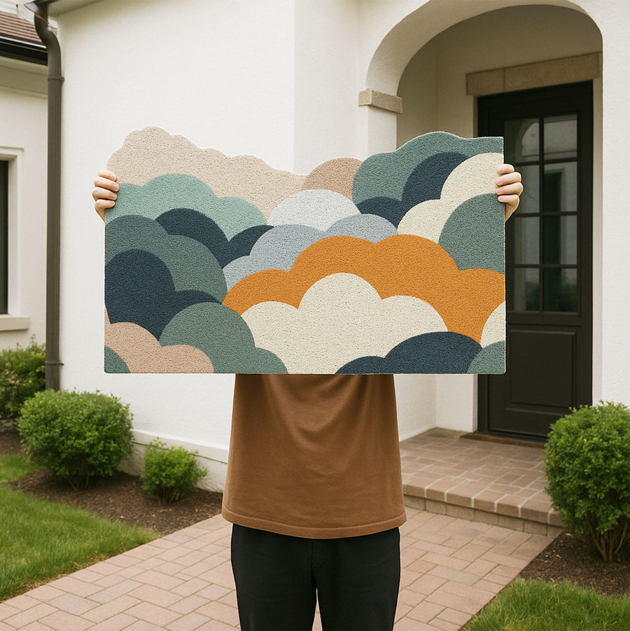 Feblilac Colorful Cloud Silky Loop Door Mat – Non-Slip Outdoor & Indoor Welcome Mat - view 3