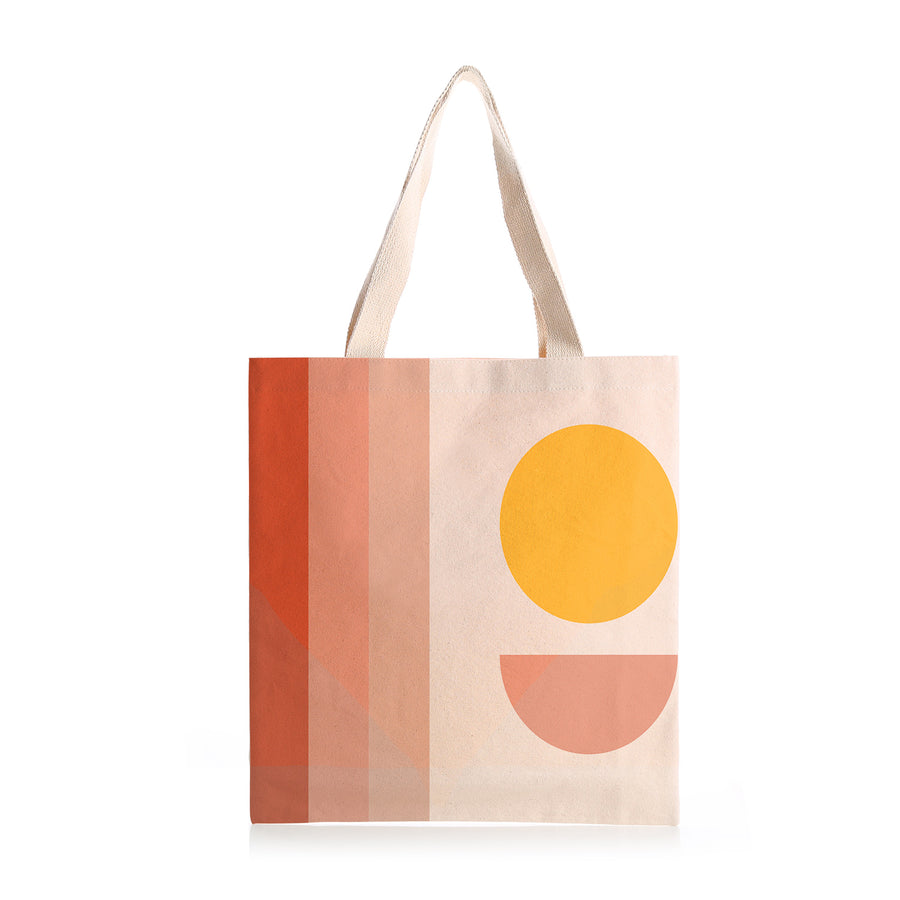 Feblilac Pink Sun Stripes Canvas Tote Bag - view 2