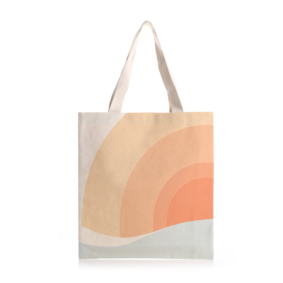 Feblilac Pink Gradient Sun Rising Canvas Tote Bag - view 2