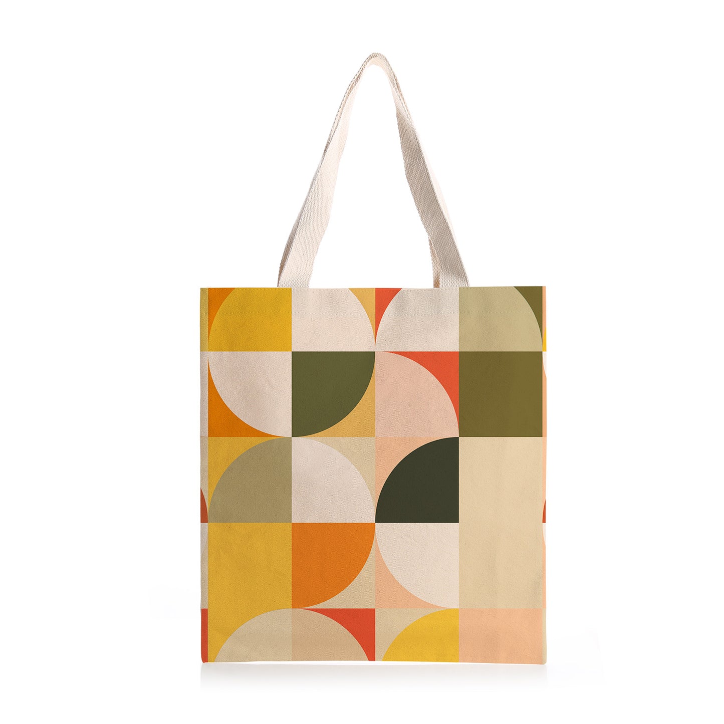 Feblilac Red Green Orange Circles Canvas Tote Bag