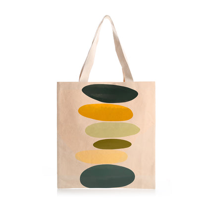 Feblilac Colored Stone Yellow Green Canvas Tote Bag