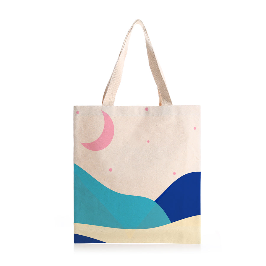 Feblilac Blue Pink Night Starry Sky Canvas Tote Bag - view 2