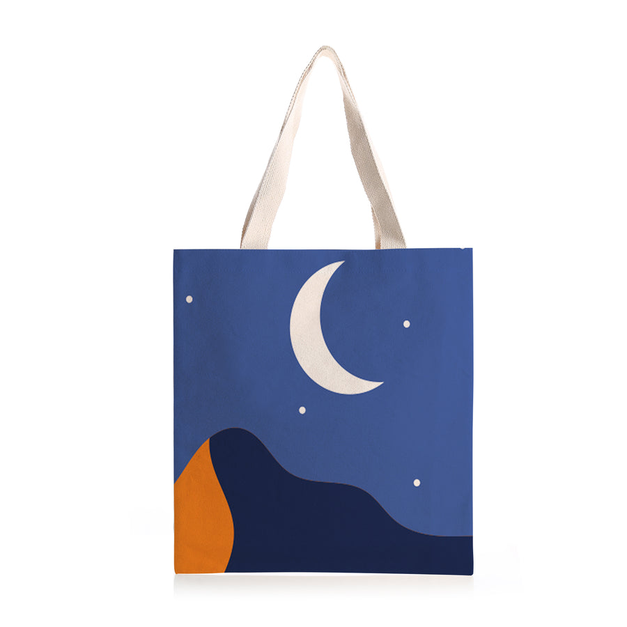 Feblilac Stars Moon and Mountains Canvas Tote Bag - view 2