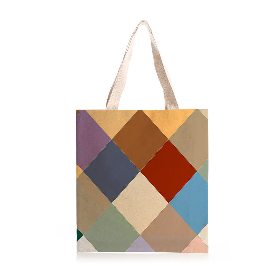Feblilac Colorful Checkerboard Canvas Tote Bag - view 2
