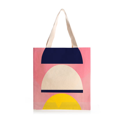 Feblilac Three Semicircles Canvas Tote Bag