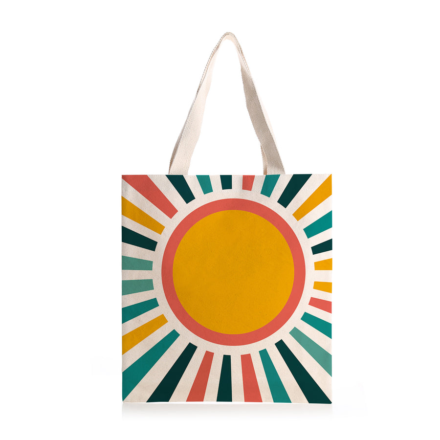 Feblilac Colorful Sun Rays Canvas Tote Bag - view 2