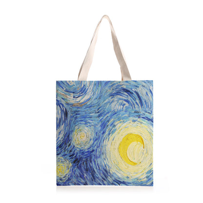 Feblilac Van Gogh Irregular Starry Sky Canvas Tote Bag