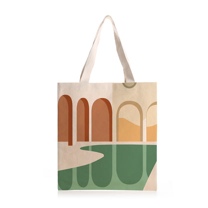 Feblilac Modern Building and Swimming Pool Canvas Tote Bag