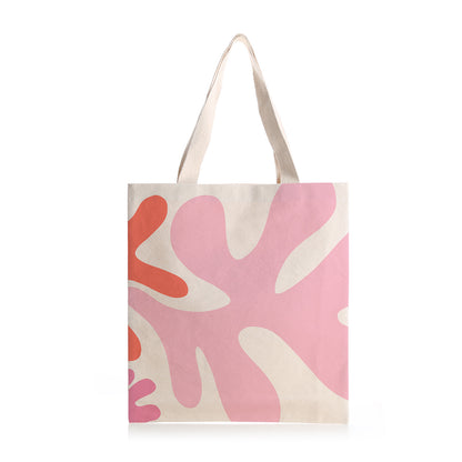 Feblilac Abstract Coral Canvas Tote Bag