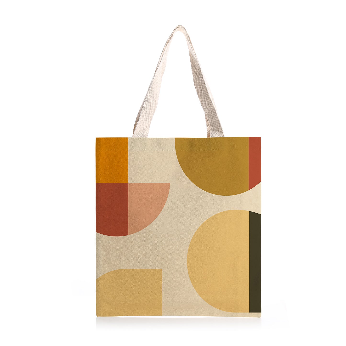 Feblilac Orange Semicircle Rectangle Canvas Tote Bag