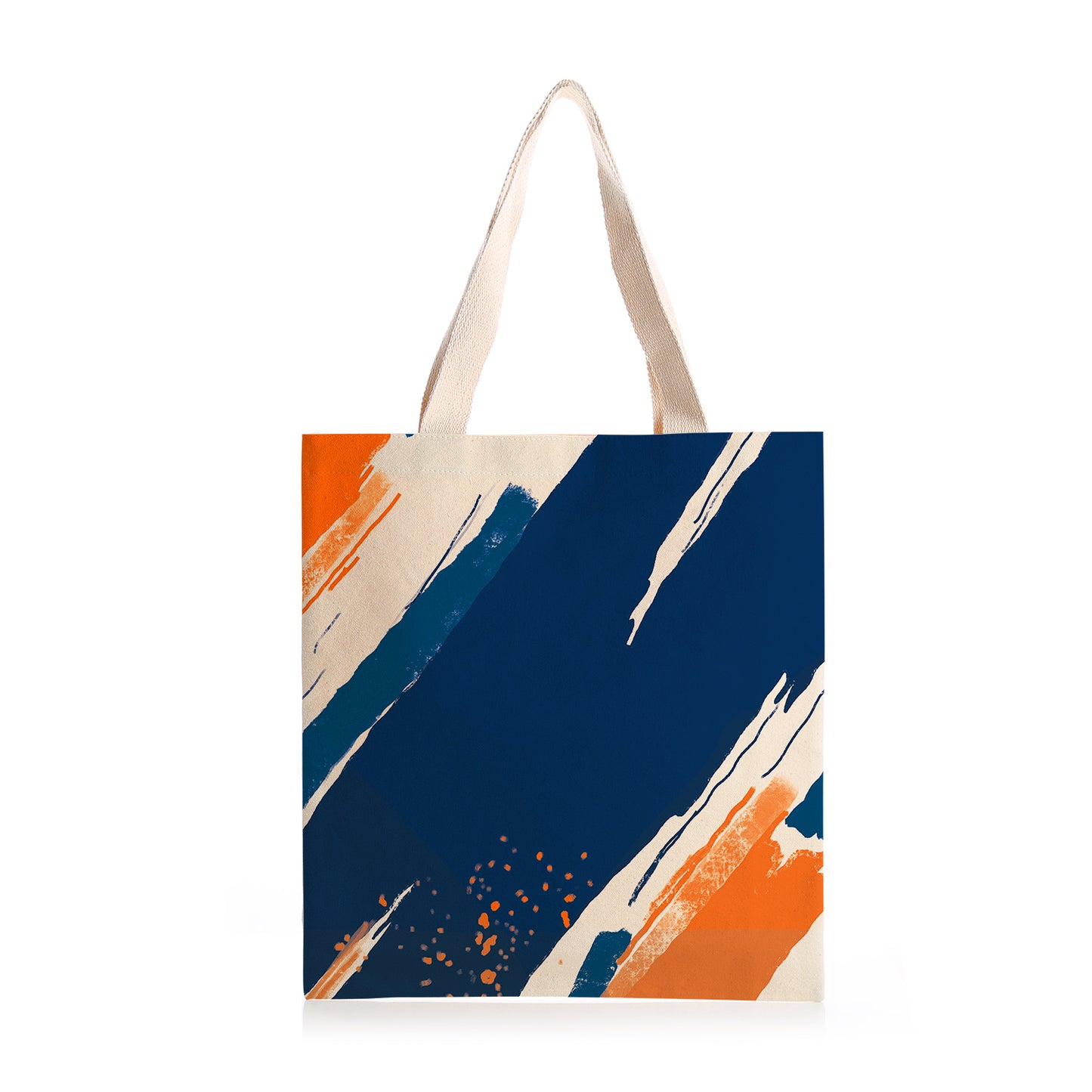 Feblilac Paint Blue Orange Canvas Tote Bag