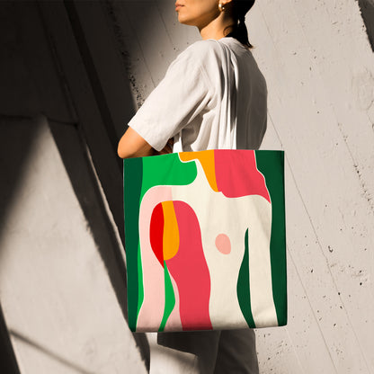 Feblilac Modern Abstract Woman Canvas Tote Bag