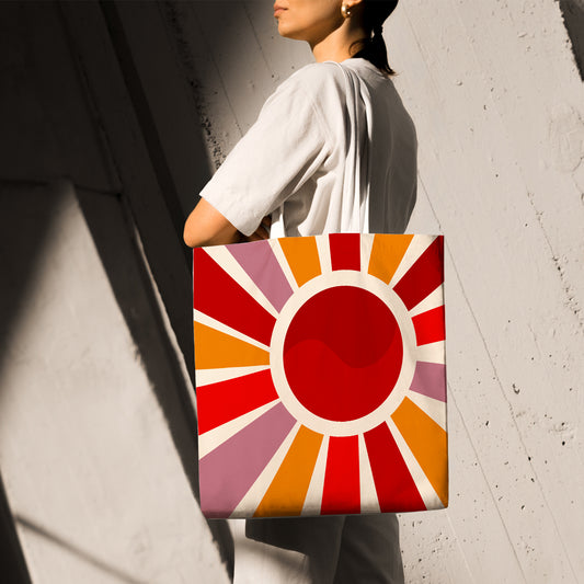 Feblilac Sun Rays Shining Canvas Tote Bag
