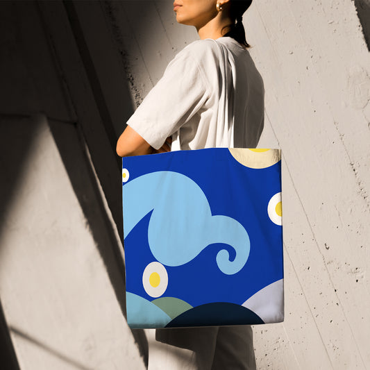 Feblilac Simple Strokes of Starry Sky Canvas Tote Bag